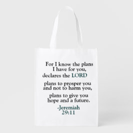 聖書のエレミヤ節29:11 エコバッグ