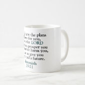 聖書のエレミヤ節29:11 コーヒーマグカップ (正面右)