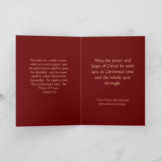 聖書のキリスト教のクリスマスカードw/Verse シーズンカード (内部)