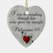 聖書のキリスト教の詩のPhilippiansの4:13 セラミックオーナメント (右)