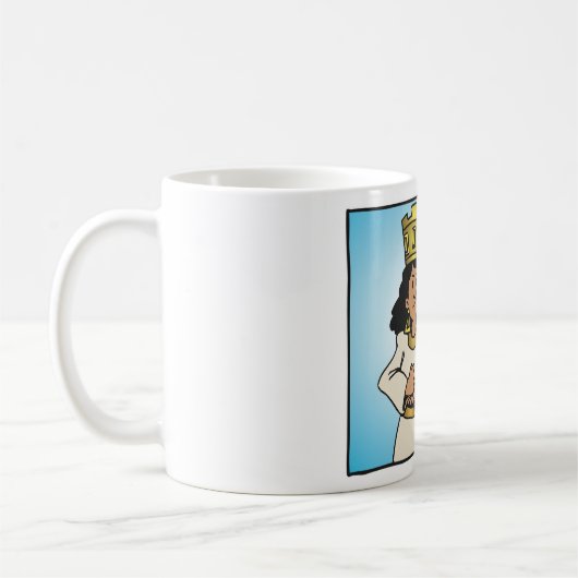 聖書のクイーンと預言者の信仰に基づくキャラクター コーヒーマグカップ (左)