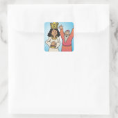 聖書のクイーンと預言者の信仰に基づくキャラクター スクエアシール (バッグ)