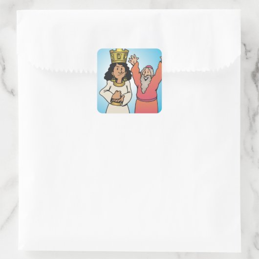 聖書のクイーンと預言者の信仰に基づくキャラクター スクエアシール (バッグ)