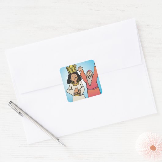 聖書のクイーンと預言者の信仰に基づくキャラクター スクエアシール (封筒)