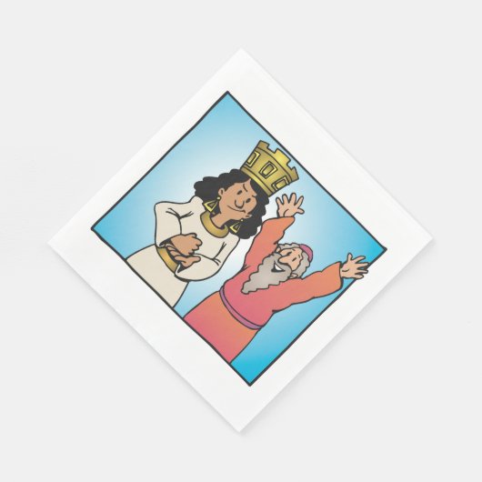 聖書のクイーンと預言者の信仰に基づくキャラクター スタンダードランチョンナプキン (角)