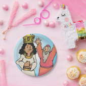 聖書のクイーンと預言者の信仰に基づくキャラクター ペーパープレート (パーティー)