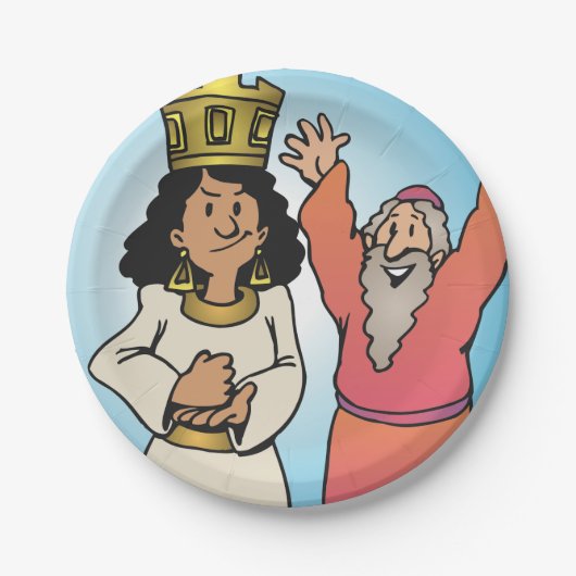 聖書のクイーンと預言者の信仰に基づくキャラクター ペーパープレート (正面)