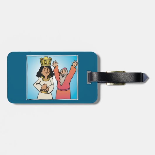 聖書のクイーンと預言者の信仰に基づくキャラクター ラゲッジタグ (裏面横)