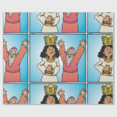 聖書のクイーンと預言者の信仰に基づくキャラクター ラッピングペーパー (フラット)