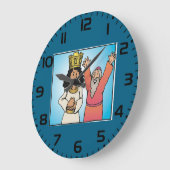 聖書のクイーンと預言者の信仰に基づくキャラクター ラージ壁時計 (傾斜)