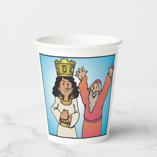 聖書のクイーンと預言者の信仰に基づくキャラクター 紙コップ (正面)