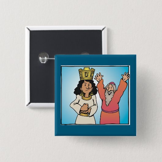 聖書のクイーンと預言者の信仰に基づくキャラクター 缶バッジ (正面&裏面)