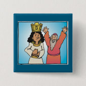 聖書のクイーンと預言者の信仰に基づくキャラクター 缶バッジ (正面)