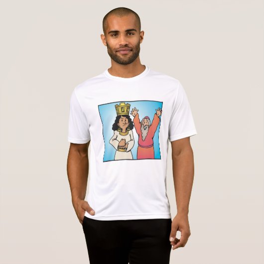 聖書のクイーンと預言者の信仰に基づくキャラクター Tシャツ (正面フル)