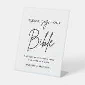 聖書のゲストブックの結婚サインを下さい 台座サイン (正面)