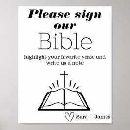 聖書のゲストブック結婚に署名しモダンて ポスター