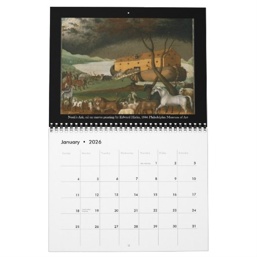 聖書のファインアート月次アートワーク カレンダー (1月 2026)