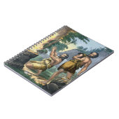 聖書のプリントからのカインそしてアベルの犠牲、 ノートブック (左側)