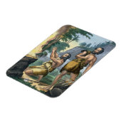 聖書のプリントからカインとアベルの犠牲を マグネット (左側)