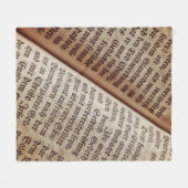 聖書のページ書のテクスチャ フリースブランケット (正面(横))