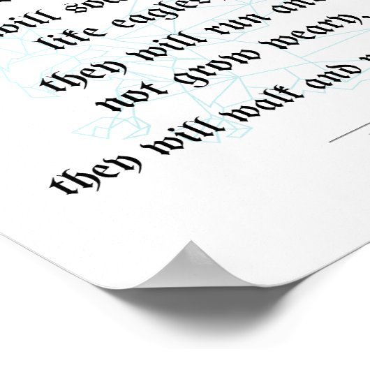 聖書のポスター、キリスト教のポスター、イザヤ書第40章31節 ポスター (角)