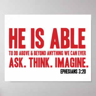 聖書のポスターEphesians 3:20彼は可能である – クリスチャン ポスター