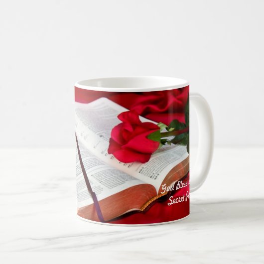 聖書のマグ、神は秘密の友達賛美します コーヒーマグカップ (正面右)