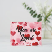 聖書のメッセージが綴られたグリーティング ポストカード あなたは愛されている (スタンド正面)