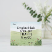 聖書のメッセージが綴られたポストカード 感謝を捧げる ポストカード (スタンド正面)