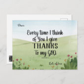 聖書のメッセージ入りグリーティング ポストカード 感謝 (正面/裏面)