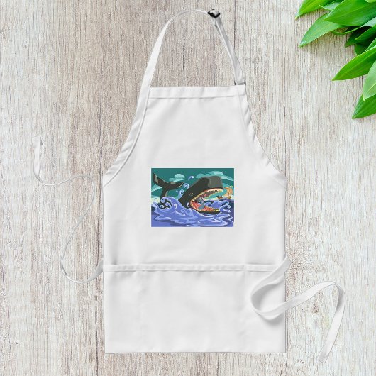 聖書のヨナとクジラの海シーン スタンダードエプロン