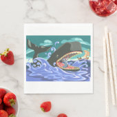 聖書のヨナとクジラの海シーン スタンダードランチョンナプキン (インサイチュ)
