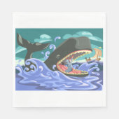 聖書のヨナとクジラの海シーン スタンダードランチョンナプキン (正面)
