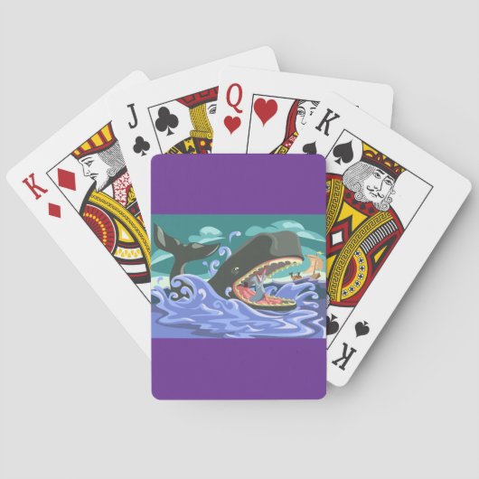 聖書のヨナとクジラの海シーン トランプ (裏面)