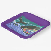 聖書のヨナとクジラの海シーン ペーパープレート (傾斜あり)