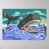 聖書のヨナとクジラの海シーン ポスター (正面)