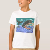 聖書のヨナとクジラの海シーン Tシャツ (正面)