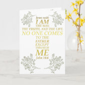 聖書のヨハネ14:6イエス・ウェイ真理の十字架 カード (黄色い花)