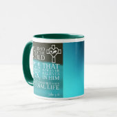 聖書のヨハネ3:16神の私たちに対する愛コーヒーマグ マグカップ (正面左)