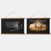 聖書のヨハネ3:16 & Matthew 28:6 吊り下げ型タペストリー (ダブル)