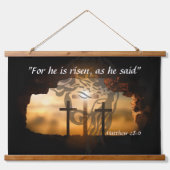 聖書のヨハネ3:16 & Matthew 28:6 吊り下げ型タペストリー (正面2)