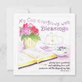 聖書のラベンダー・ティーパーティー　私の杯は溢れる 招待状 (裏面)