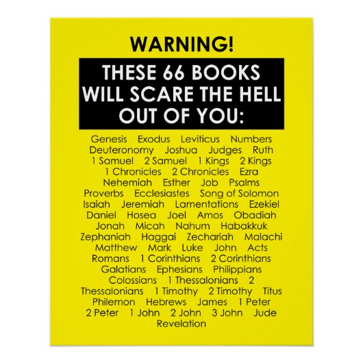 聖書のリストはクリスチャンを恐れおもしろいる ポスター (正面)
