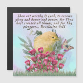 聖書の一節がプリントされたマグネットカード - 自然アート (正面/裏面)