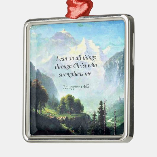 聖書の一節フィル4:13私は全ての事を… メタルオーナメント (左)