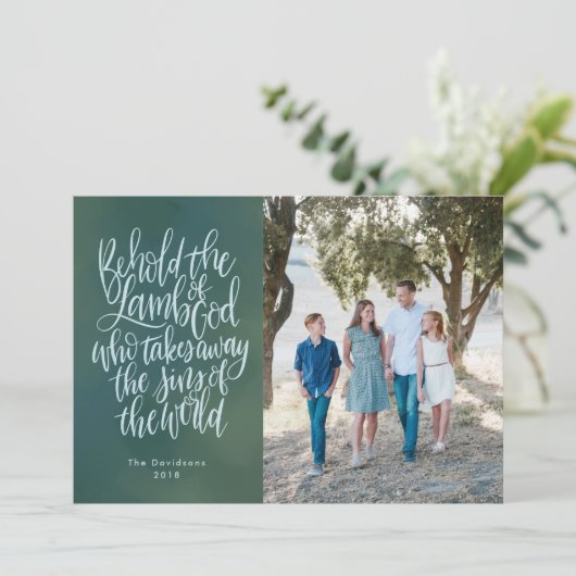 聖書の一節付き宗教写真クリスマスカード シーズンカード (スタンド正面)