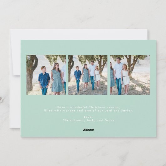聖書の一節付き宗教写真クリスマスカード シーズンカード (裏面)