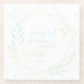 聖書の一節信仰よりも物事を重視 ガラスコースター (裏面)