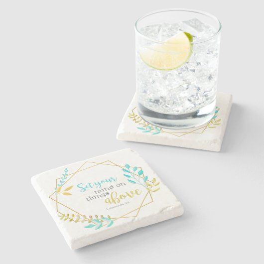 聖書の一節信仰よりも物事を重視  ストーンコースター (横)