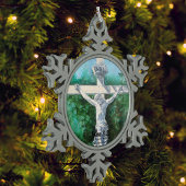 聖書の一節 十字架  季節の理由 スノーフレークピューターオーナメント